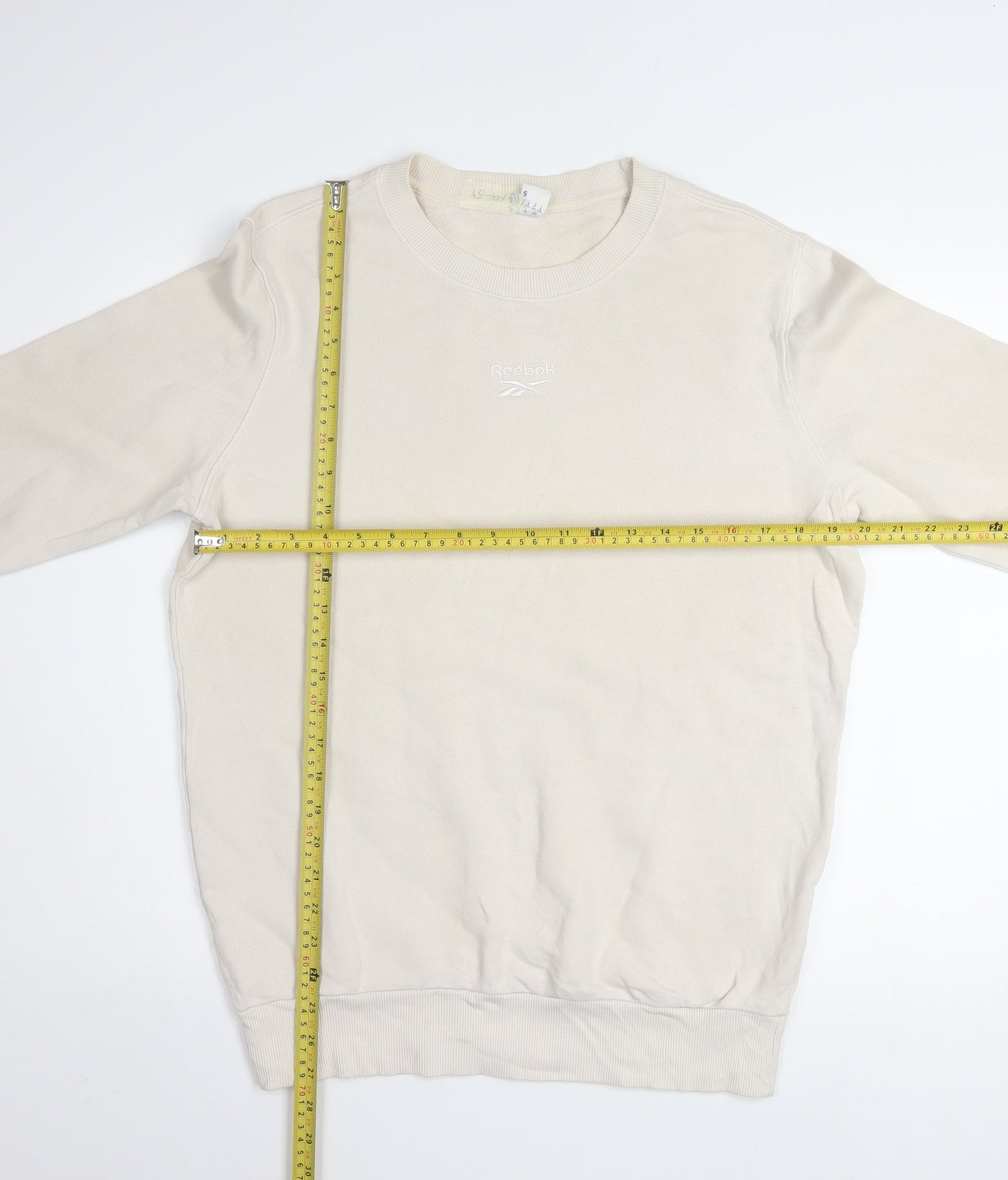 Womens UK Size S Reebok Beige Pullover Sweatshirt