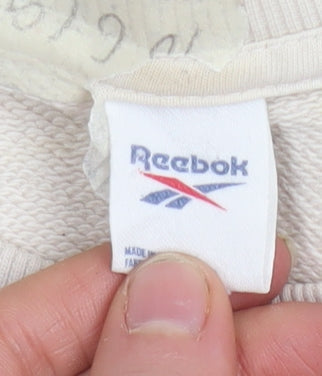 Womens UK Size S Reebok Beige Pullover Sweatshirt