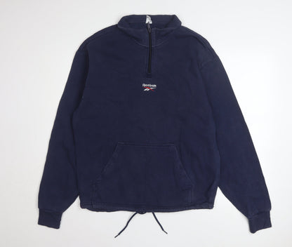 Mens UK Size M Reebok Blue Pullover Sweatshirt