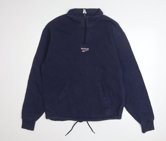 Mens UK Size M Reebok Blue Pullover Sweatshirt