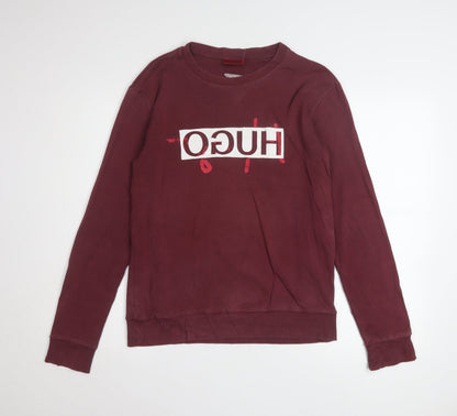 Unisex Adults UK Size S HUGO BOSS Red Pullover Sweatshirt