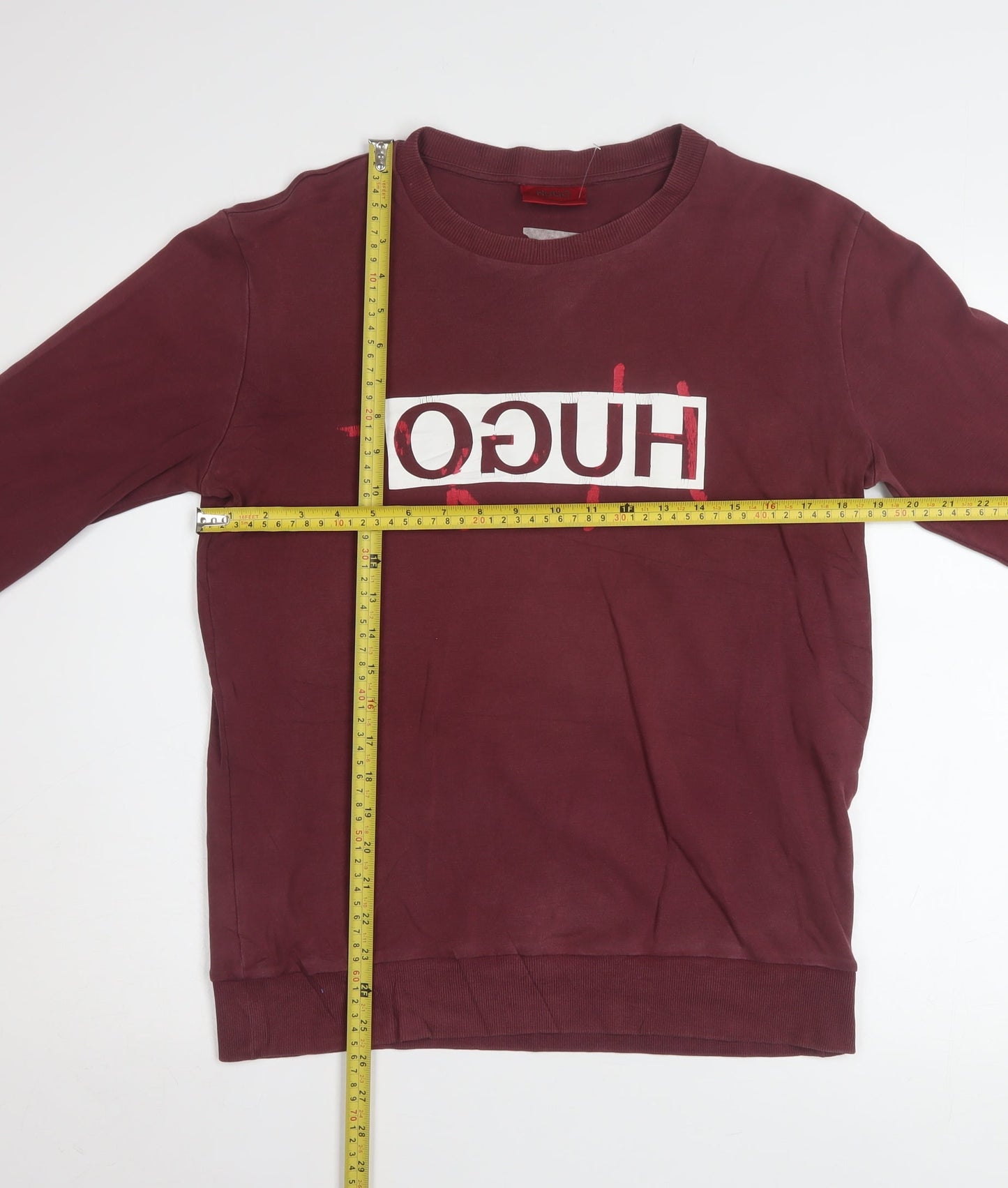 Unisex Adults UK Size S HUGO BOSS Red Pullover Sweatshirt