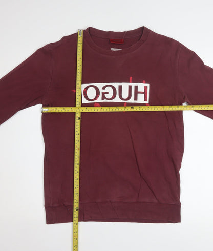Unisex Adults UK Size S HUGO BOSS Red Pullover Sweatshirt