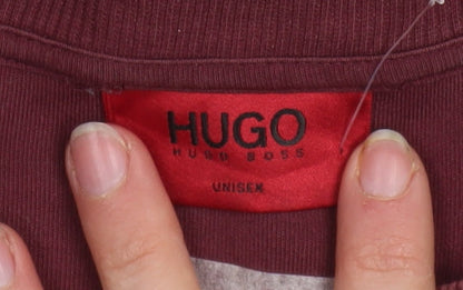 Unisex Adults UK Size S HUGO BOSS Red Pullover Sweatshirt
