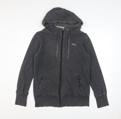 Womens UK Size 12 PUMA Grey Full Zip Hoodie