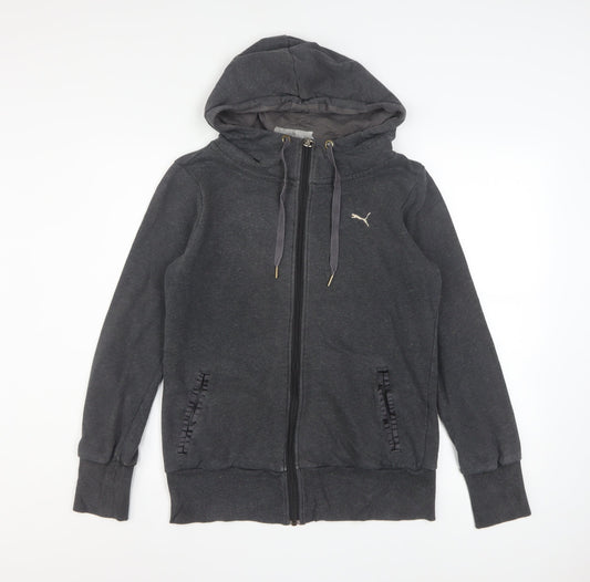 Womens UK Size 12 PUMA Grey Full Zip Hoodie