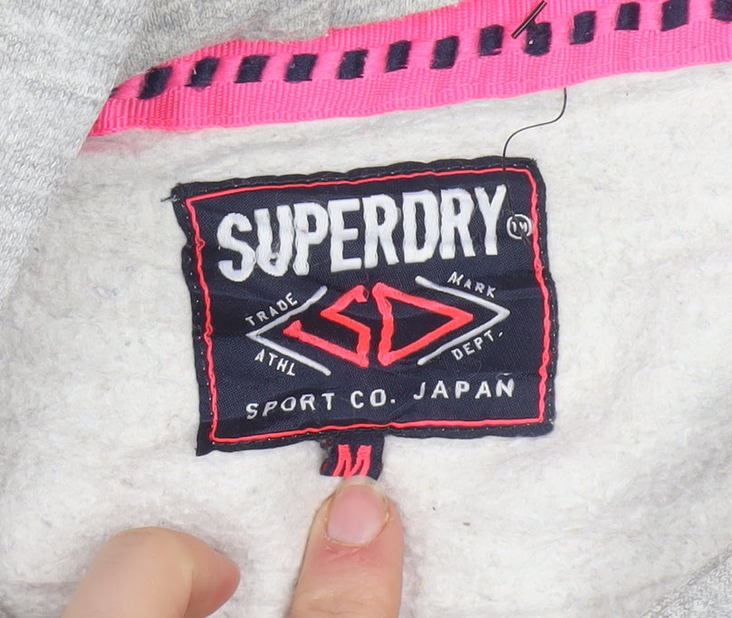 Womens UK Size M Superdry Grey Full Zip Hoodie