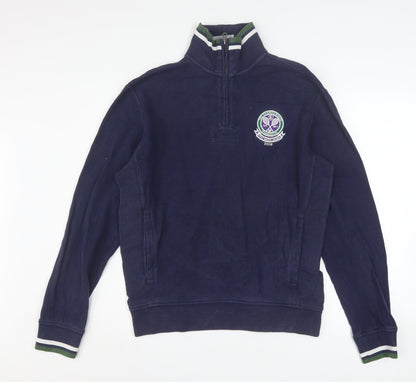 Mens UK Size S Polo Ralph Lauren Blue Henley Sweatshirt