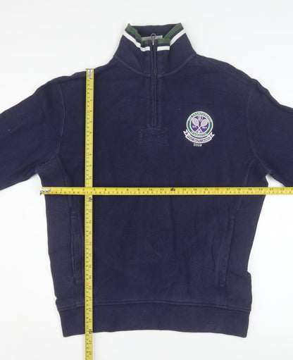 Mens UK Size S Polo Ralph Lauren Blue Henley Sweatshirt