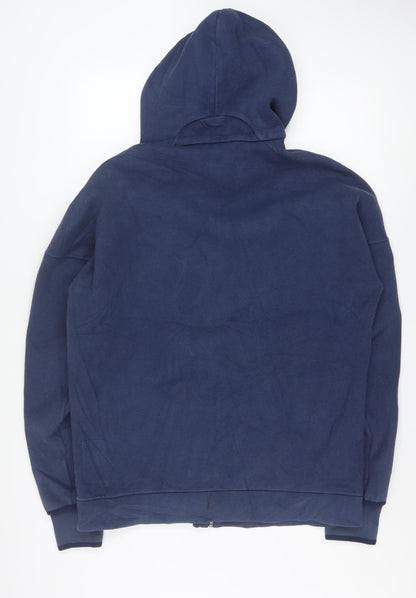 Mens UK Size L adidas Blue Full Zip Hoodie
