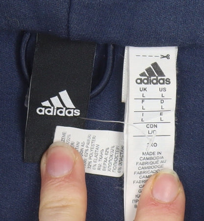 Mens UK Size L adidas Blue Full Zip Hoodie