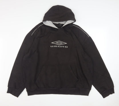 Mens UK Size 2XL Umbro Black Pullover Hoodie