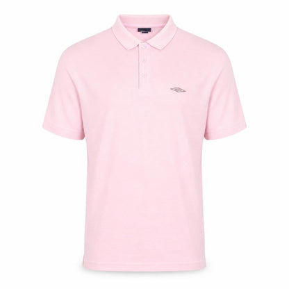 Umbro Men’s Pink Short Sleeve Polo Shirt Size L Polyester Cotton
