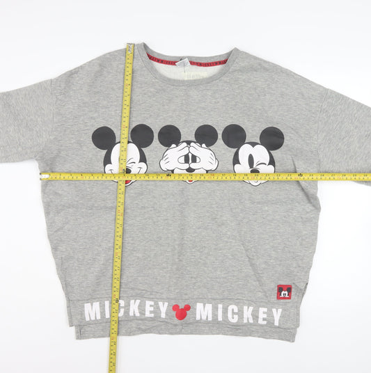 Disney Primark Womens Grey Mickey Sweatshirt Size 12/14 Pullover