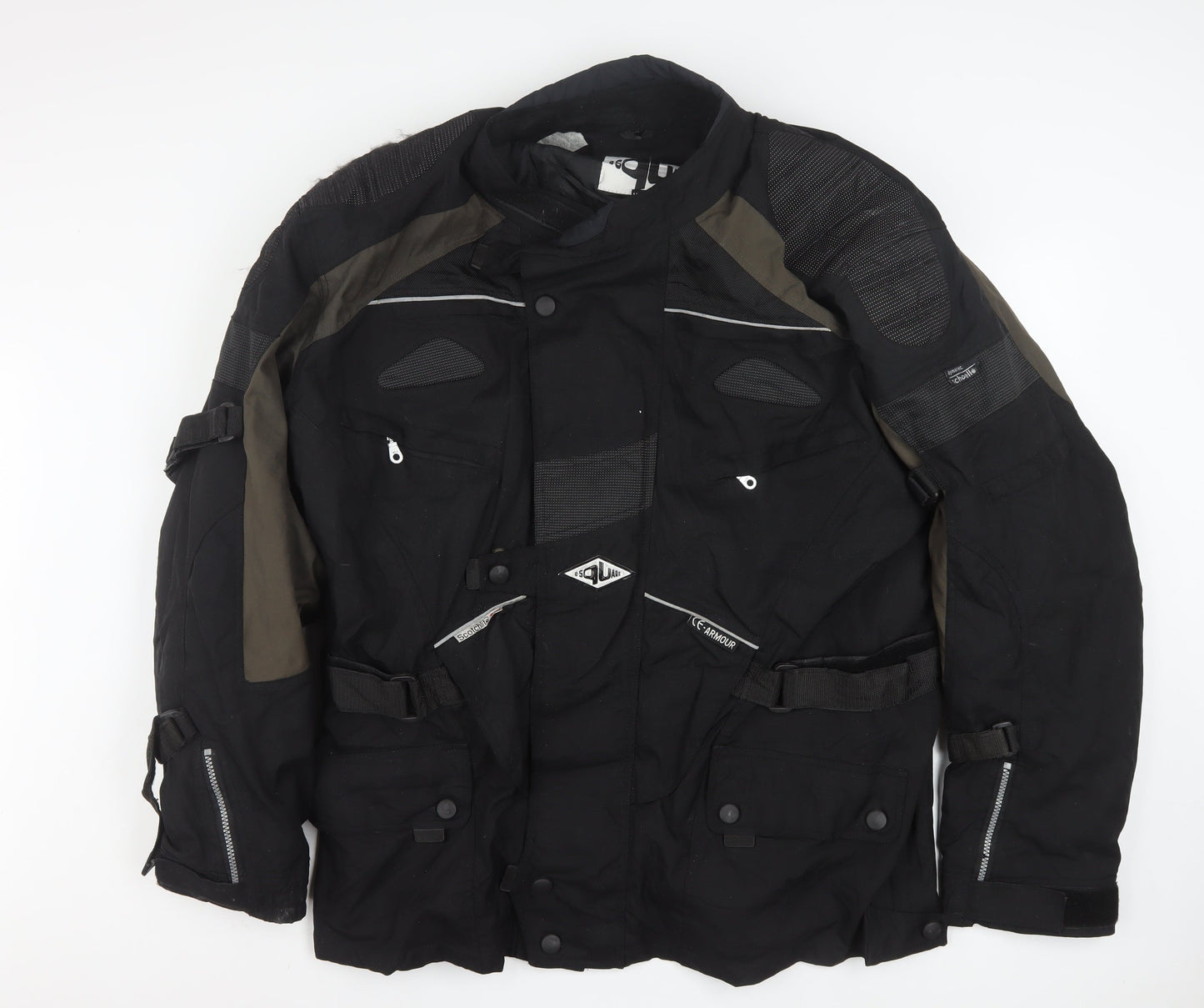 B-Square Men Black 2XL Motorcycle Jacket Waterproof Lined Armour