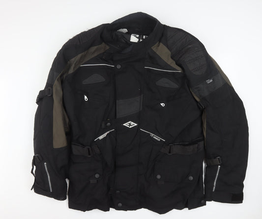 B-Square Men Black 2XL Motorcycle Jacket Waterproof Lined Armour