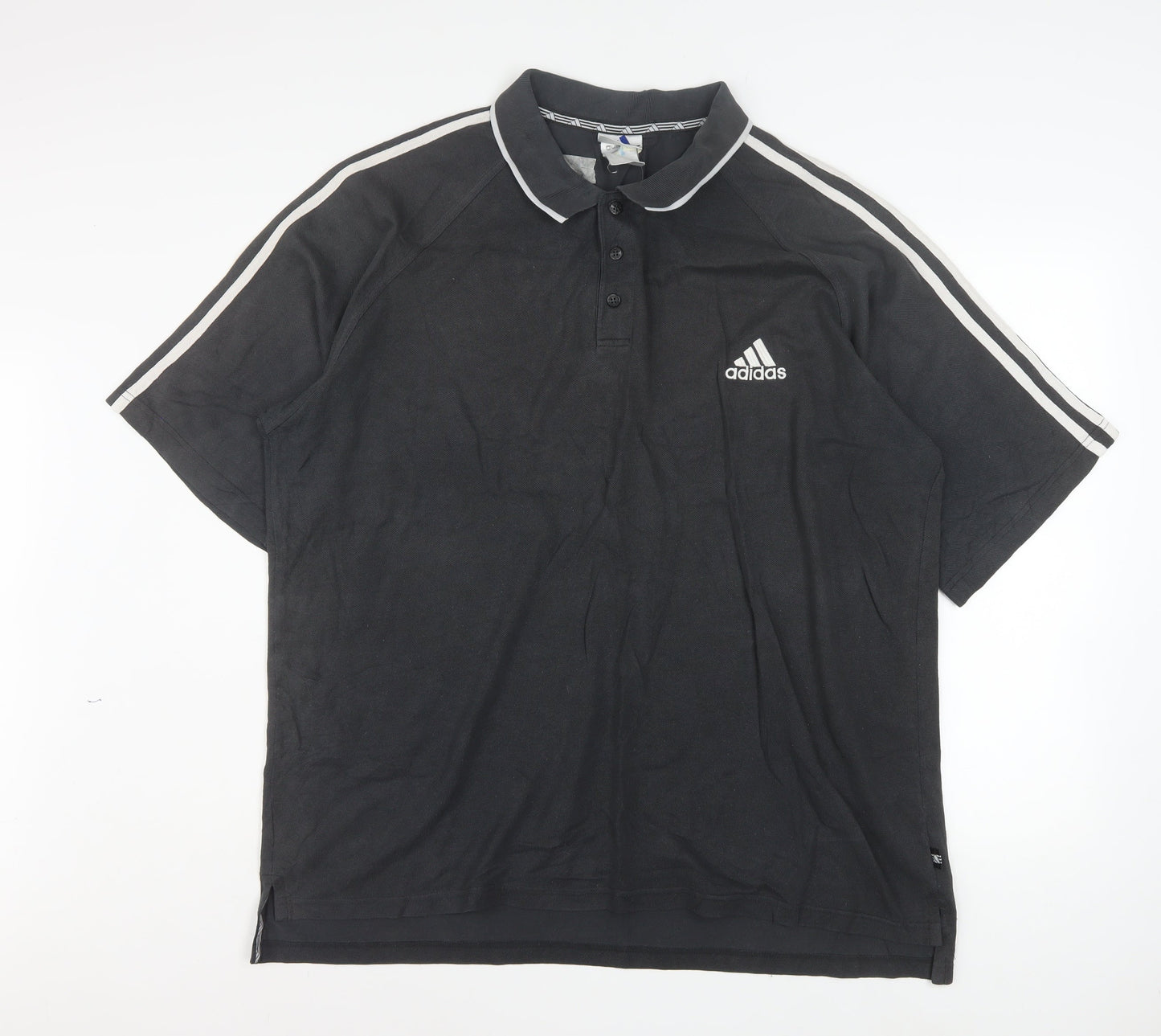 Adidas Mens Black Polo Shirt Size L Regular Fit Sportswear
