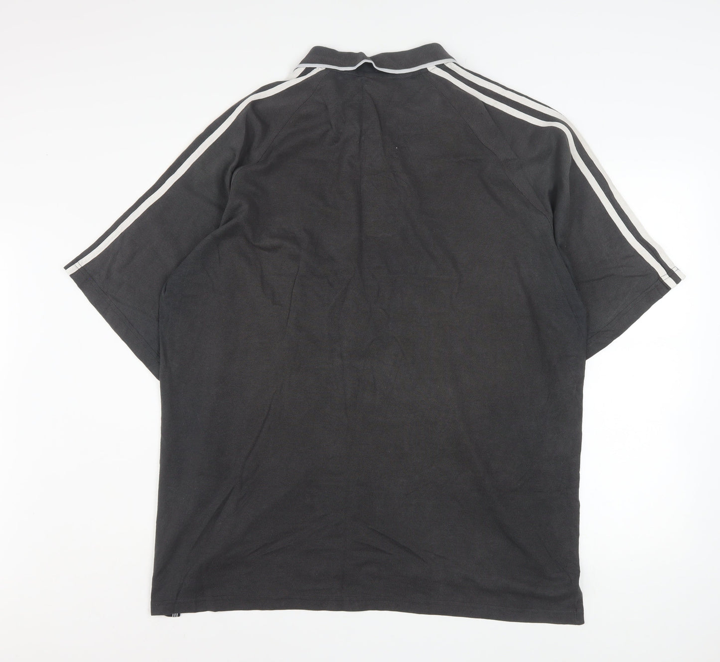 Adidas Mens Black Polo Shirt Size L Regular Fit Sportswear