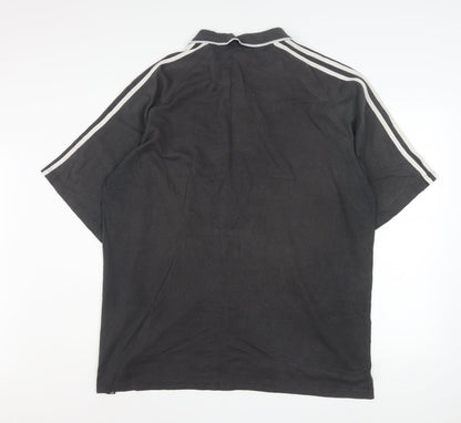 Adidas Mens Black Polo Shirt Size L Regular Fit Sportswear