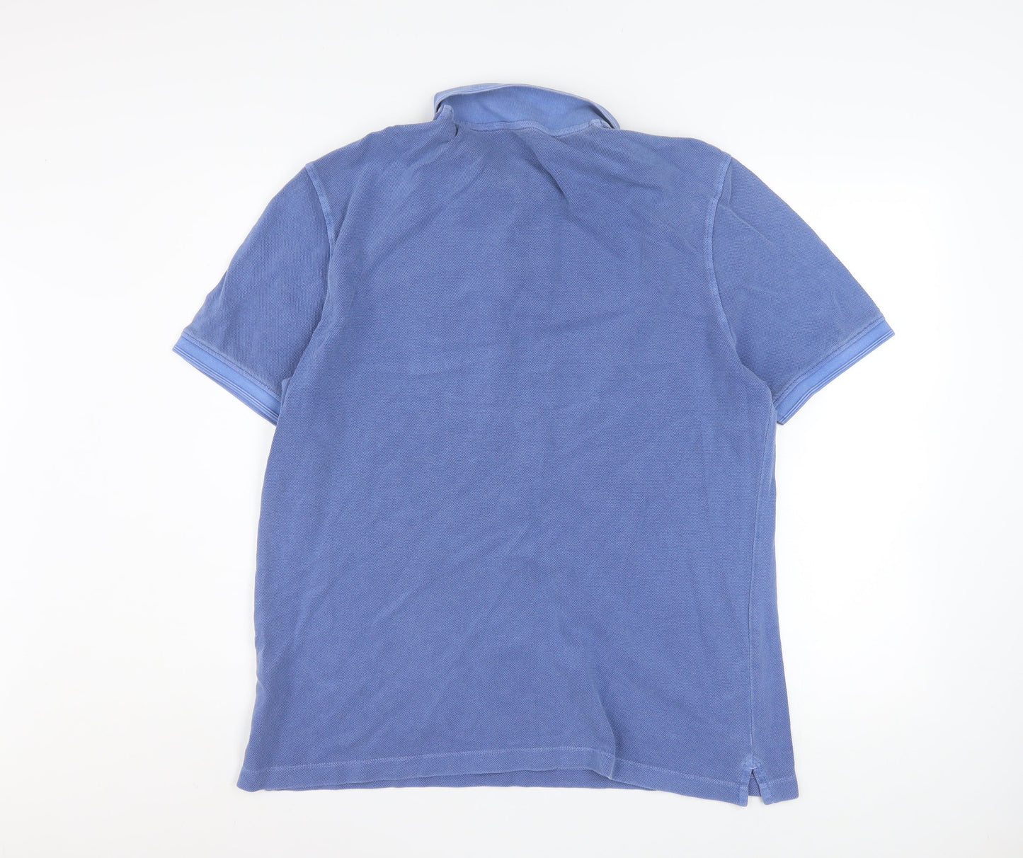 Marks and Spencer Men's Blue Cotton Polo Shirt Size L