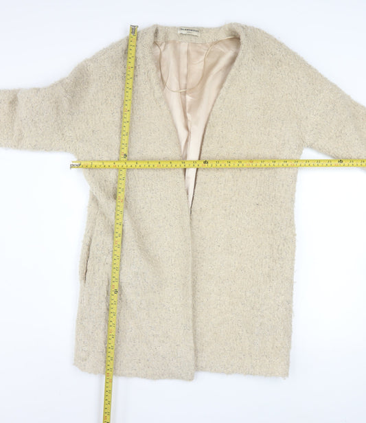 Glamorous Women Beige Wool Blend Mid-Length Overcoat Size S