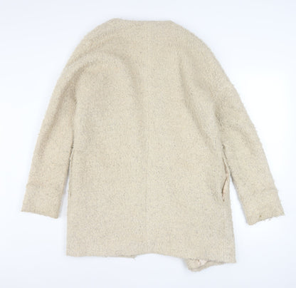 Glamorous Women Beige Wool Blend Mid-Length Overcoat Size S