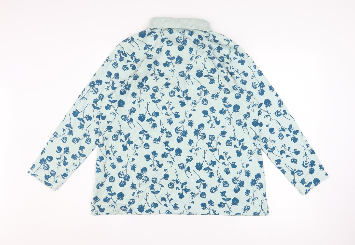 Womens UK Size L Lands' End Blue Basic Polo