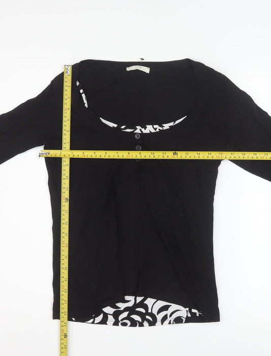 Marks and Spencer Women Black 3/4 Sleeve Camisole Blouse Size 14