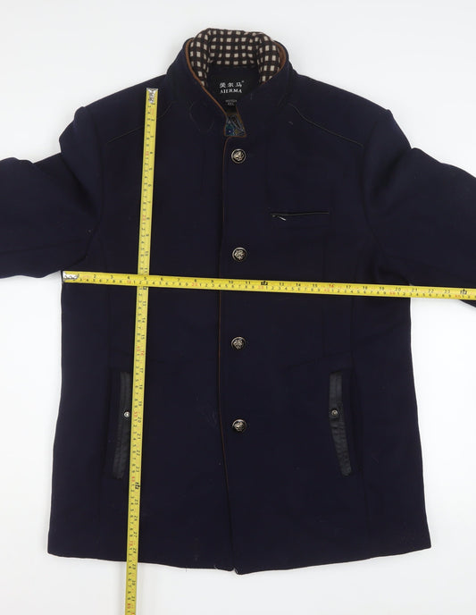 Mens UK Size XL AIERMA Blue Overcoat