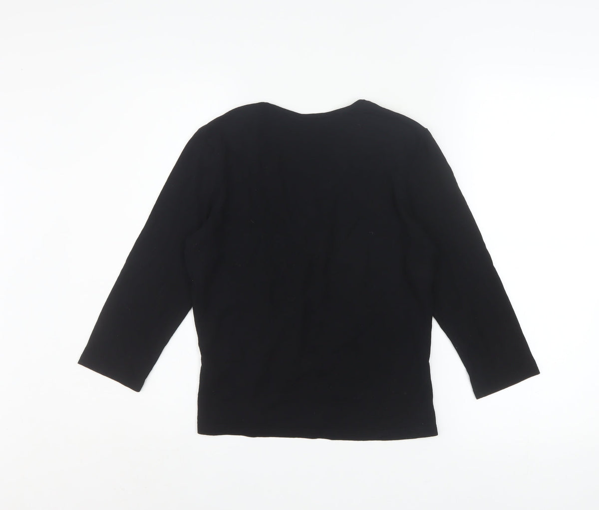 Principles Petite Women's Black V-Neck Wrap Blouse Size 12