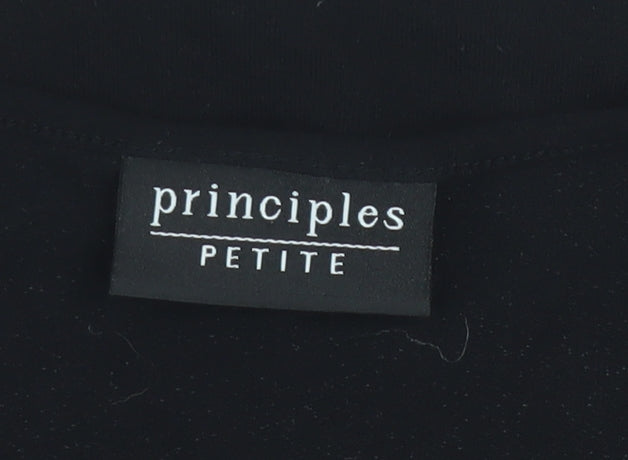 Principles Petite Women's Black V-Neck Wrap Blouse Size 12