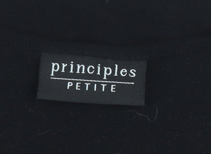 Principles Petite Women's Black V-Neck Wrap Blouse Size 12