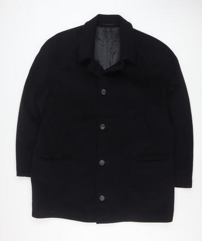 Mens UK Size 44 DiCaprio Black Overcoat