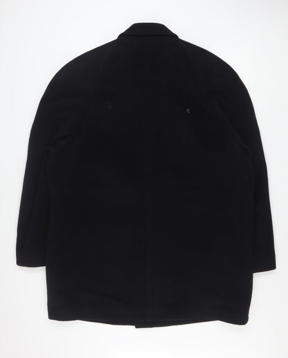Mens UK Size 44 DiCaprio Black Overcoat