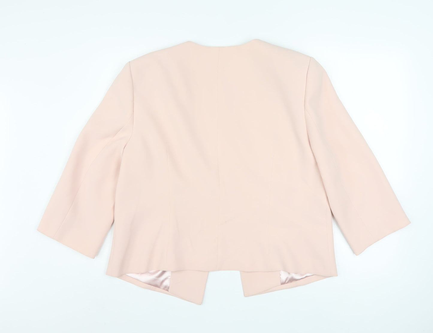 Jacques Vert Women's Pink Blazer Jacket Size 18 Formal Short Sleeve