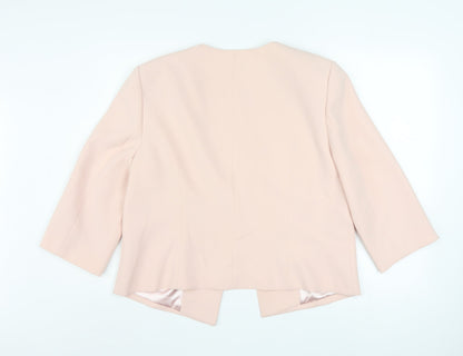 Jacques Vert Women's Pink Blazer Jacket Size 18 Formal Short Sleeve