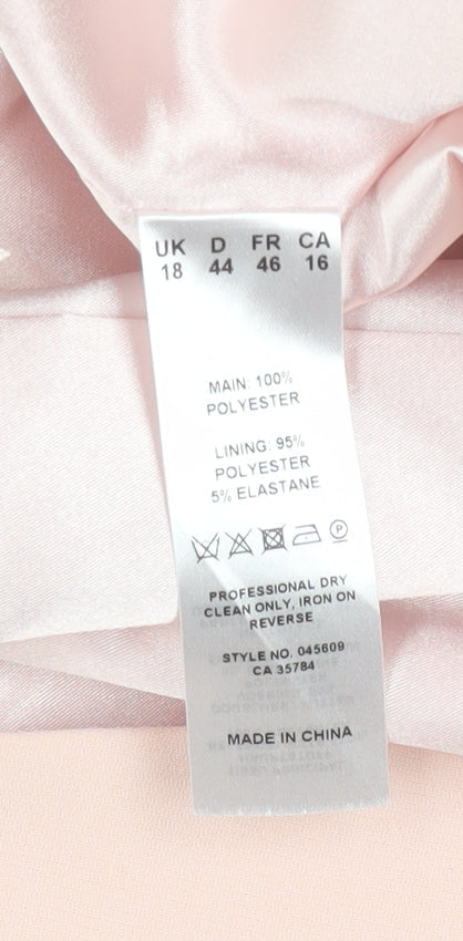 Jacques Vert Women's Pink Blazer Jacket Size 18 Formal Short Sleeve