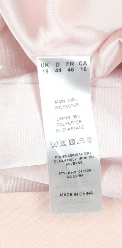 Jacques Vert Women's Pink Blazer Jacket Size 18 Formal Short Sleeve