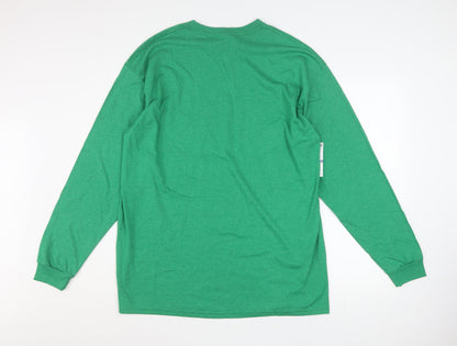Men’s Green Ontario Kenora Canada Long Sleeve Cotton Blend T-Shirt XL