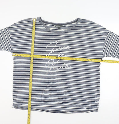 Bonmarché Women’s Blue Striped 3/4 Sleeve Relaxed T-Shirt Size 18