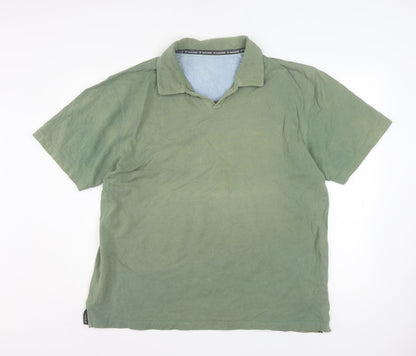 Hawkshead Mens Green Cotton Short Sleeve Collared Casual Shirt L