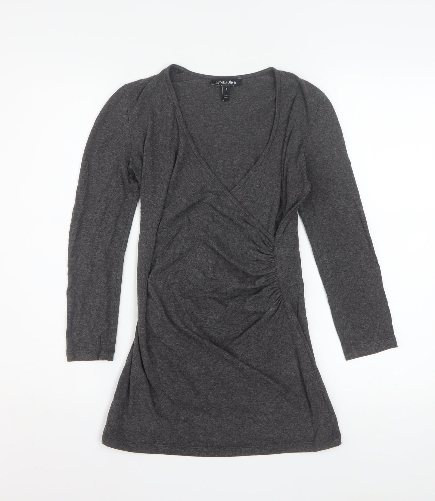 Womens UK Size S Isabella Oliver Grey Wrap Blouse
