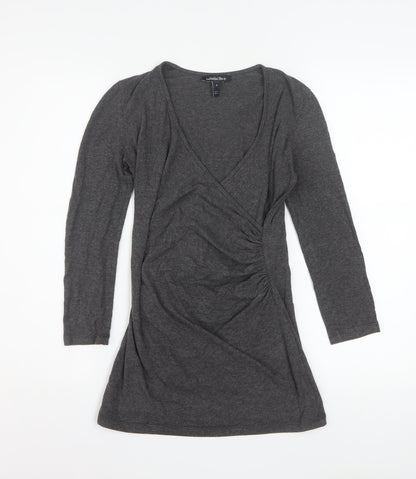 Womens UK Size S Isabella Oliver Grey Wrap Blouse