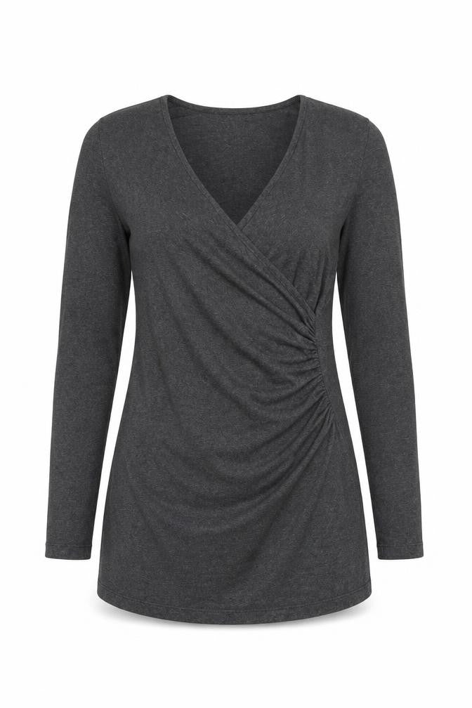 Womens UK Size S Isabella Oliver Grey Wrap Blouse