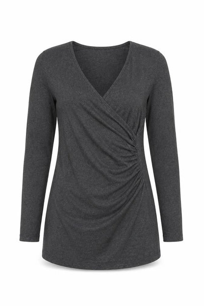 Womens UK Size S Isabella Oliver Grey Wrap Blouse