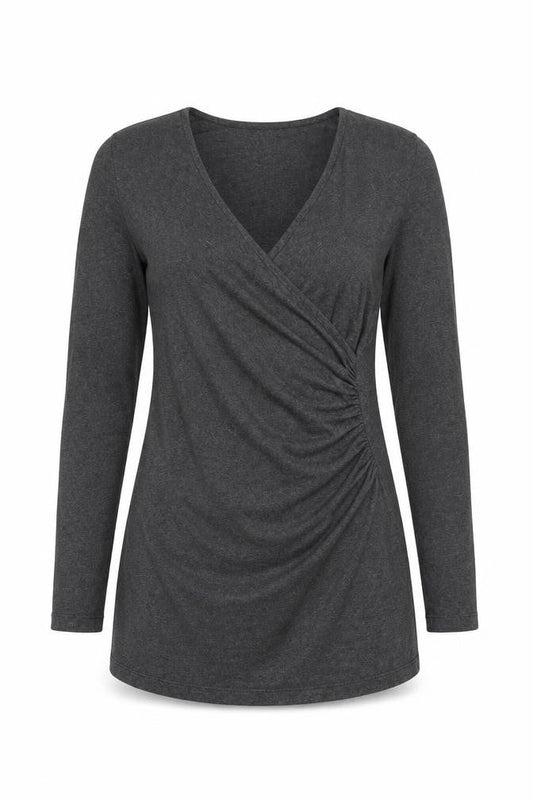 Womens UK Size S Isabella Oliver Grey Wrap Blouse