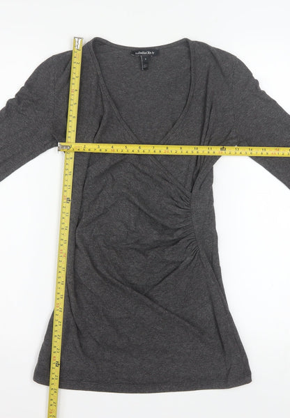 Womens UK Size S Isabella Oliver Grey Wrap Blouse
