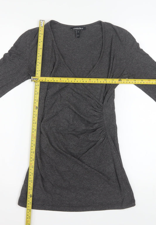 Womens UK Size S Isabella Oliver Grey Wrap Blouse