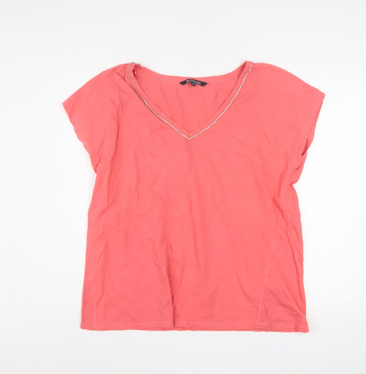 Womens UK Size 18 Bonmarché Pink Basic T-Shirt