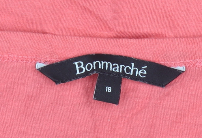 Womens UK Size 18 Bonmarché Pink Basic T-Shirt